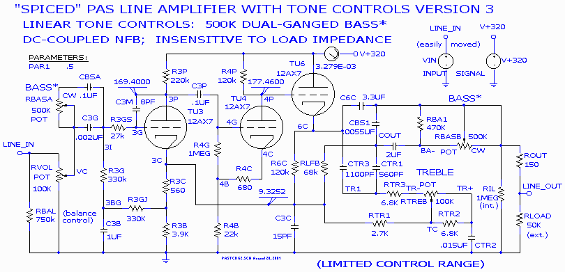 PAS modification with dual-ganged tone controls