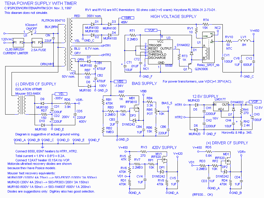 TENA power supply schematic-- details