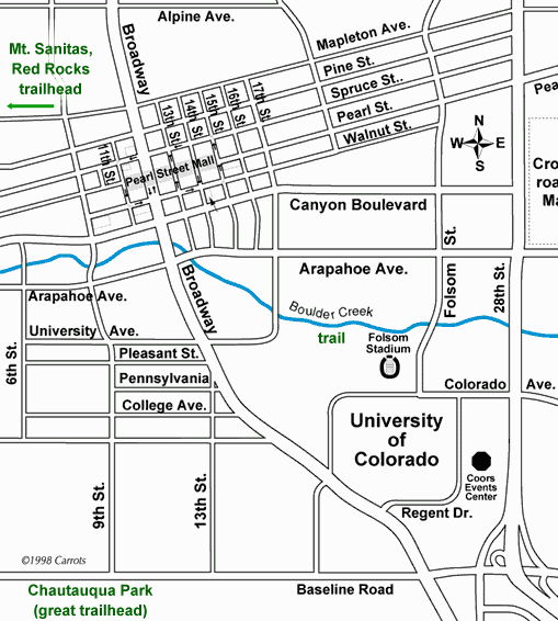 Map of central Boulder