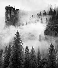 Cliffs and fog near Yosemite, 1982