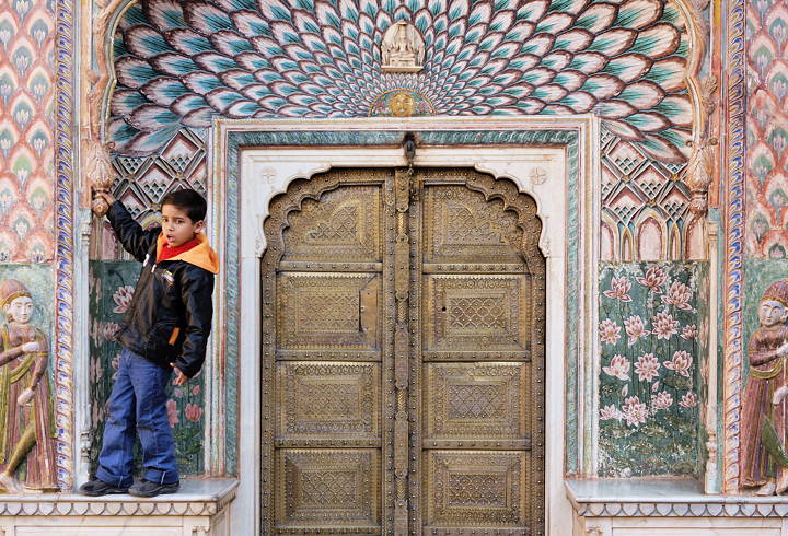 Boy, City Palace gate